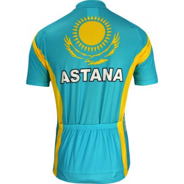 Astana kasachischer Meister 2010 Radsport-Profi-Team-Kurzarmtrikot mit kurzem Reißverschluss