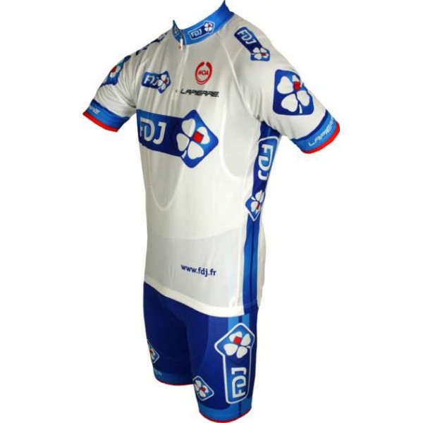 FRANCAISE DES JEUX(FDJ) 2011 Radsport-Profi-Team-Kurzarmtrikot mit kurzem Reißverschluss