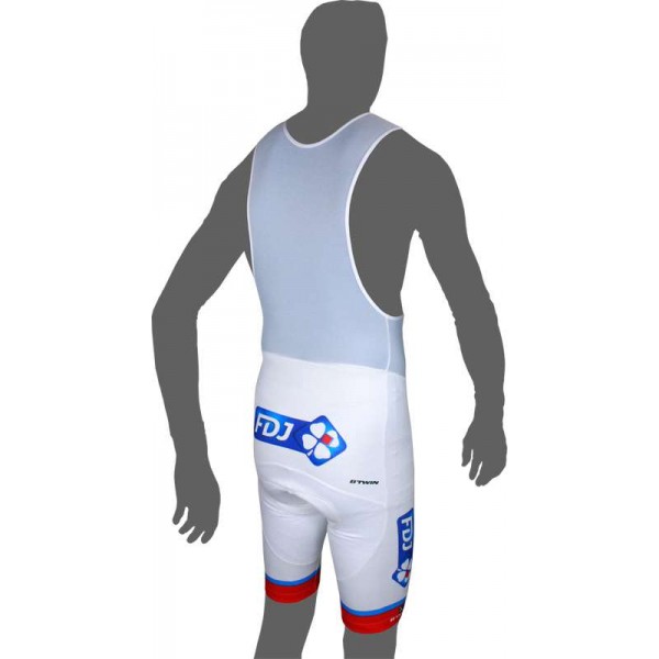 FRANCAISE DES JEUX(FDJ) 2016 Trägerhose weiß-B'TWIN Radsport-Profi-Team