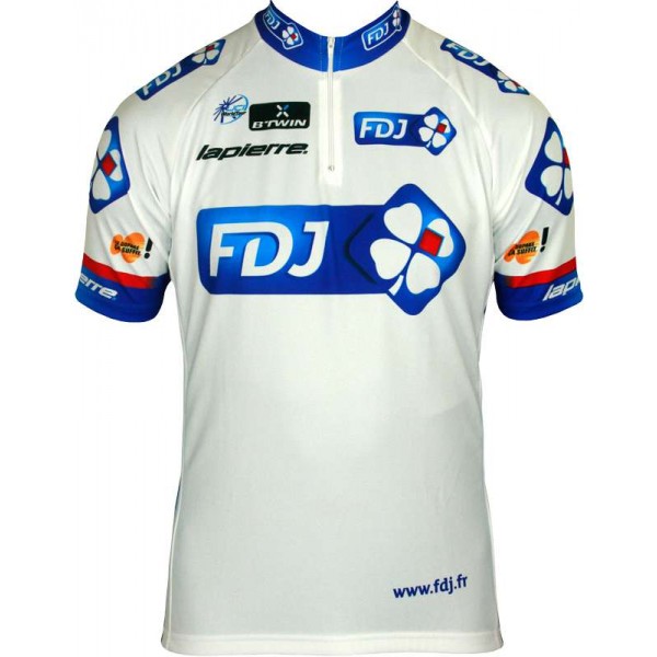FRANCAISE DES JEUX(FDJ) 2013 Kurzarmtrikot mit kurzem Reißverschluss-Radsport-Profi-Team