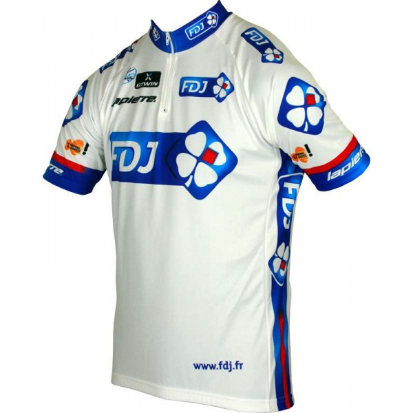 FRANCAISE DES JEUX(FDJ) 2013 Kurzarmtrikot mit kurzem Reißverschluss-Radsport-Profi-Team