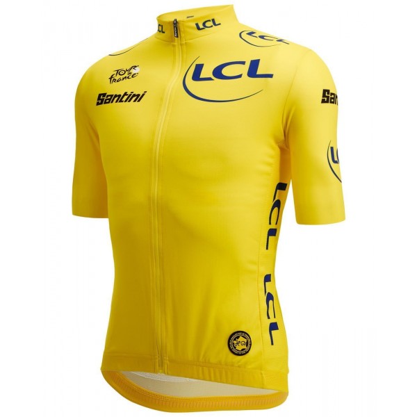 Tour de France 2023 gelbes Trikot(maillot jaune,Gesamtführender) Radtrikot kurzarm