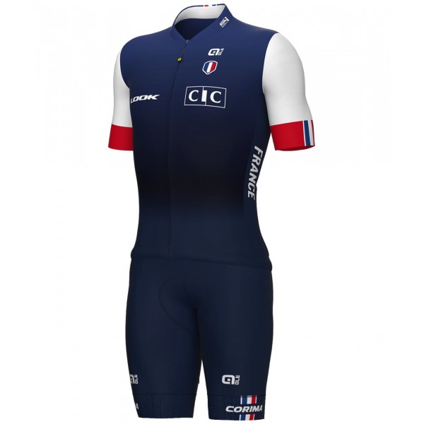Frankreich 2023 Radtrikot kurzarm(langer Reißverschluss)-ALE Radsport-Profi-Team